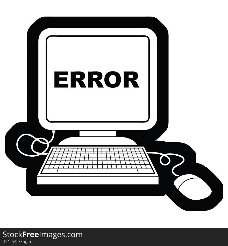 vector icon illustration of a computer error