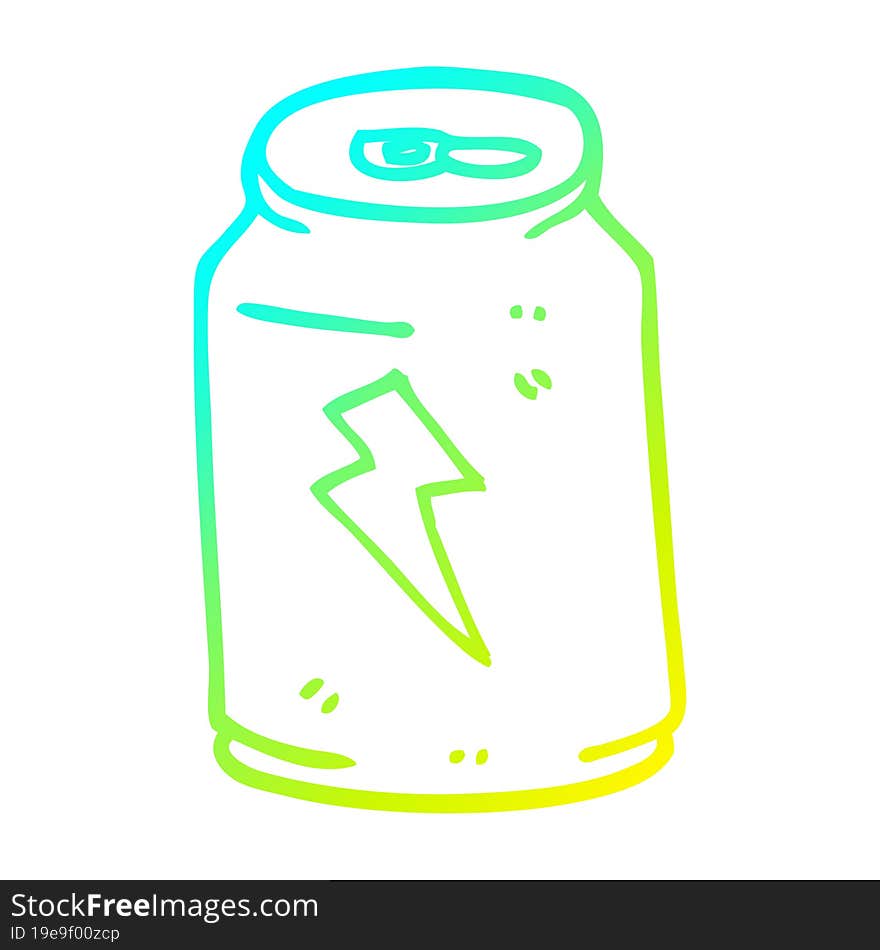 cold gradient line drawing cartoon energy drink