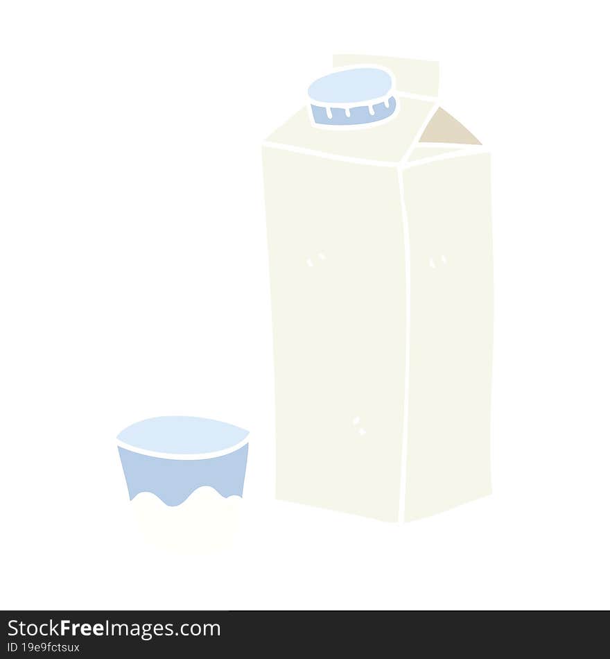 flat color illustration of milk carton. flat color illustration of milk carton