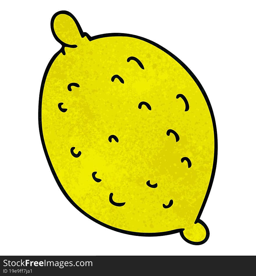 Quirky Hand Drawn Cartoon Lemon