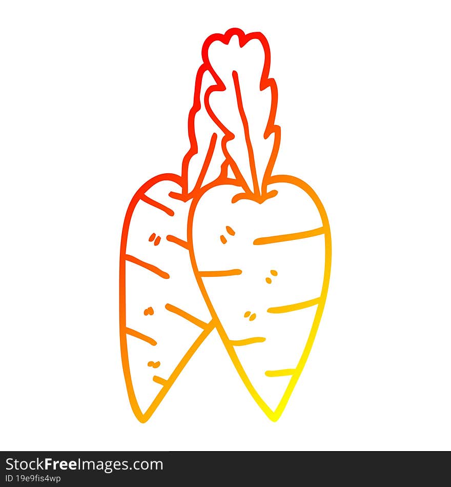 warm gradient line drawing cartoon organic carrots