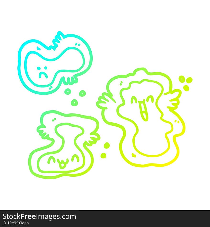 Cold Gradient Line Drawing Cartoon Cells