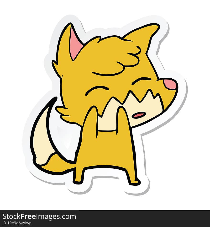 sticker of a cartoon fox