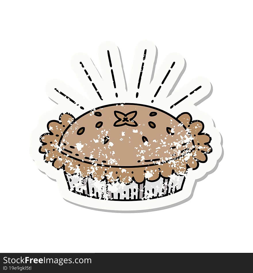 Grunge Sticker Of Tattoo Style Amazing Pie