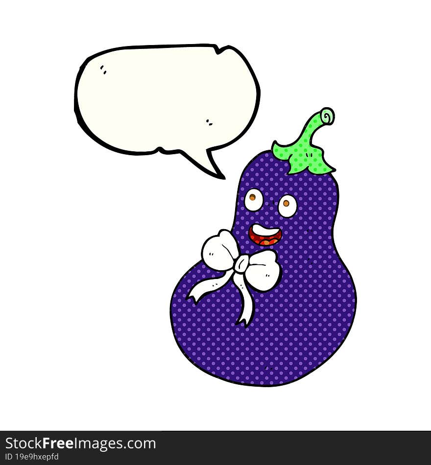 Comic Book Speech Bubble Cartoon Eggplant