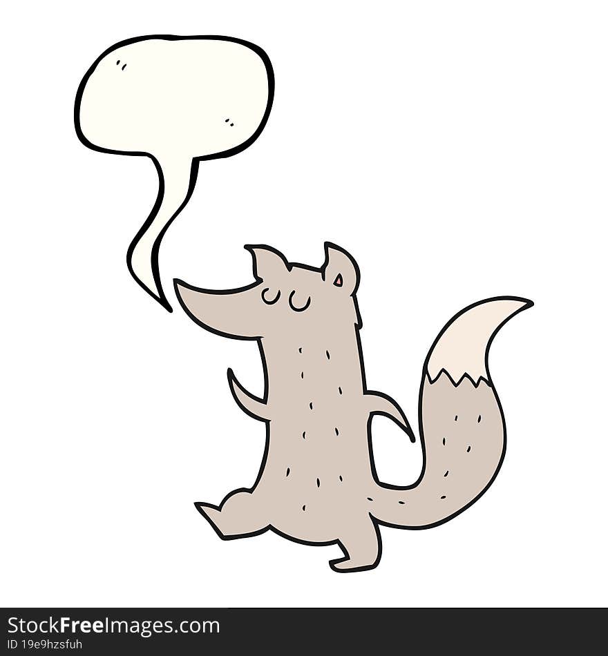 speech bubble cartoon cute wolf