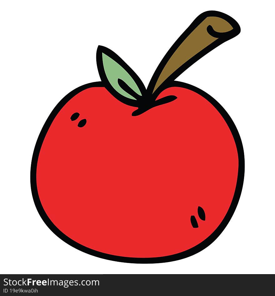 quirky hand drawn cartoon apple