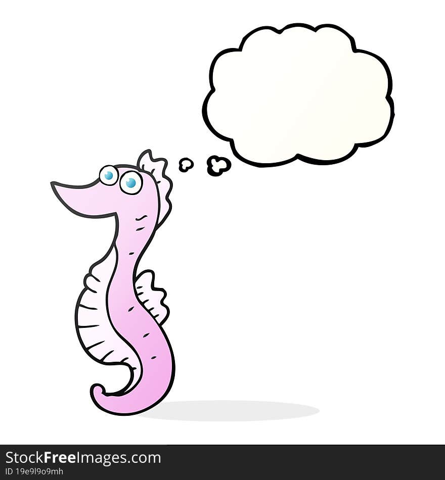 Thought Bubble Cartoon Seahorse