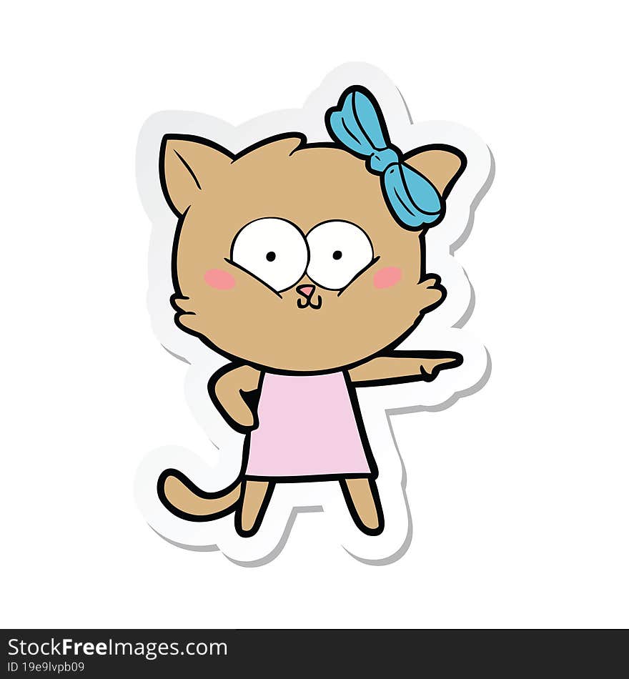 Sticker Of A Cartoon Cat