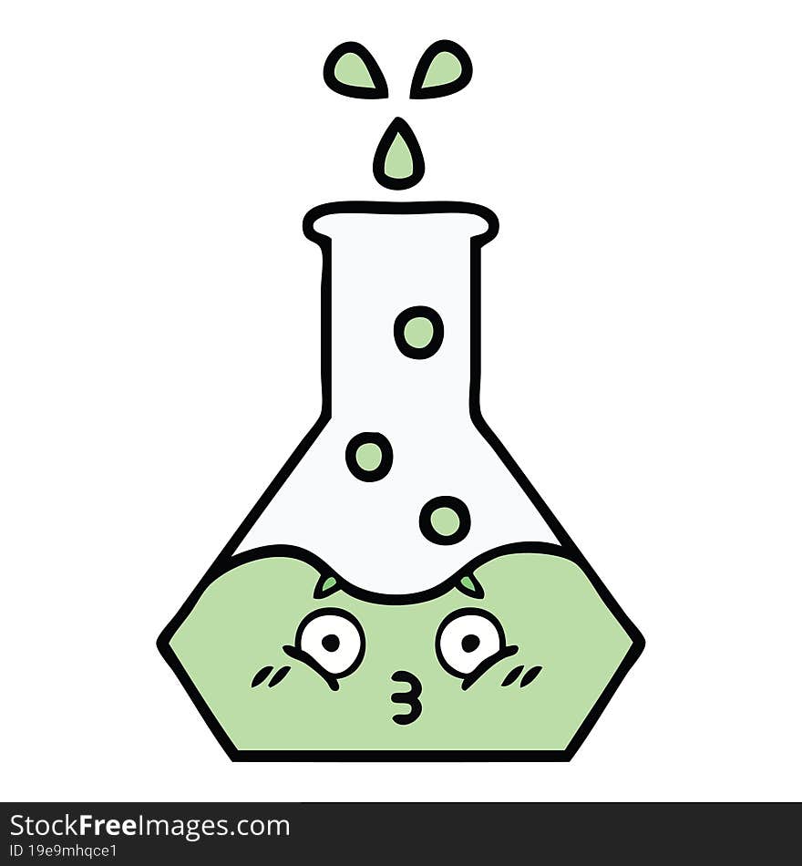 cute cartoon science beaker