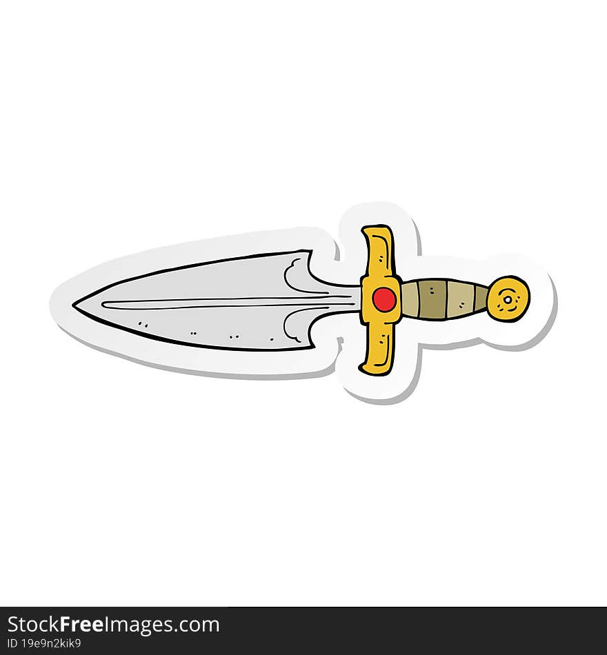 sticker of a cartoon dagger