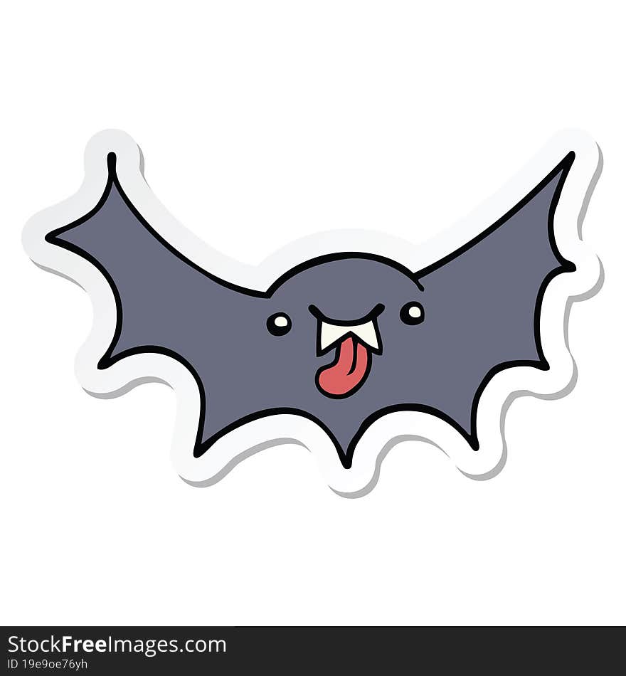 sticker of a cartoon vampire bat