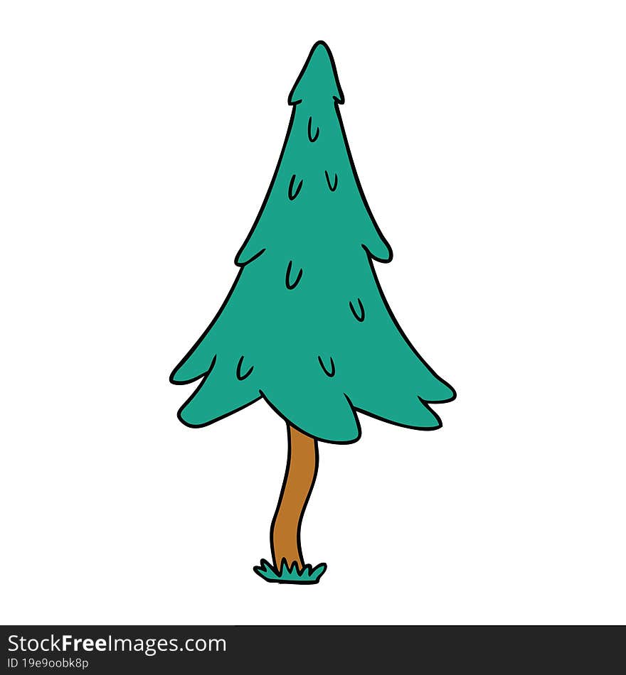 hand drawn cartoon doodle of woodland pine trees