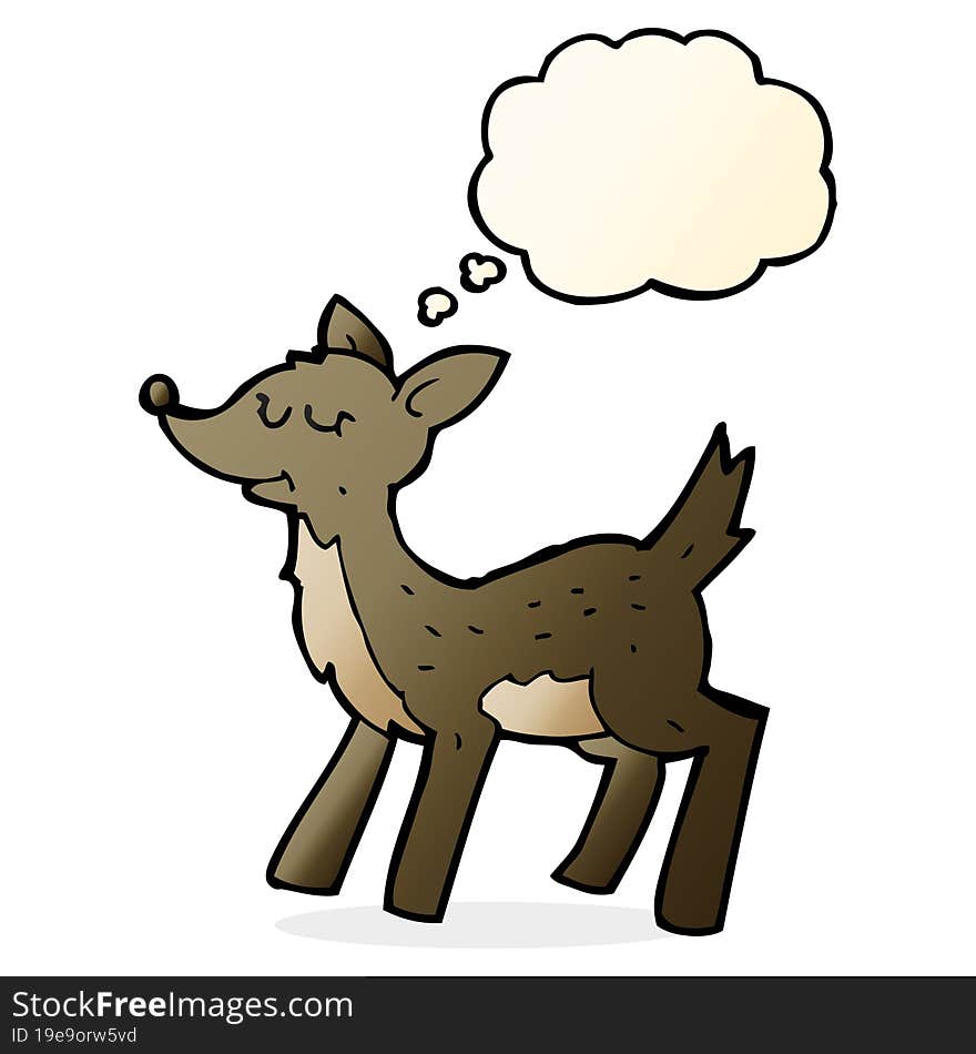 cute cartoon deer with thought bubble