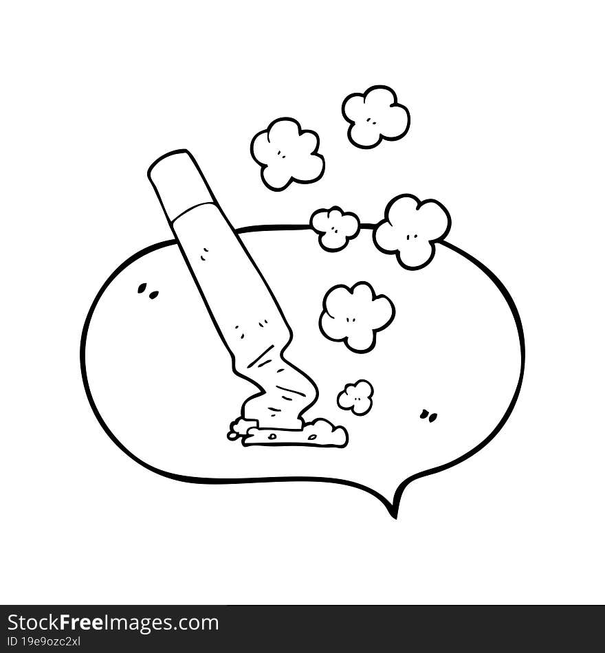 speech bubble cartoon cigarette