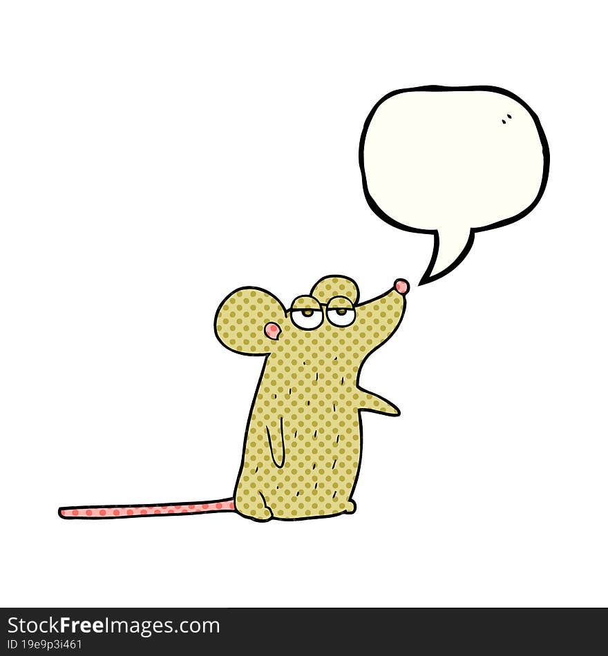 Comic Book Speech Bubble Cartoon Mouse