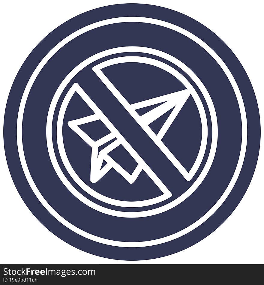 paper plane ban circular icon