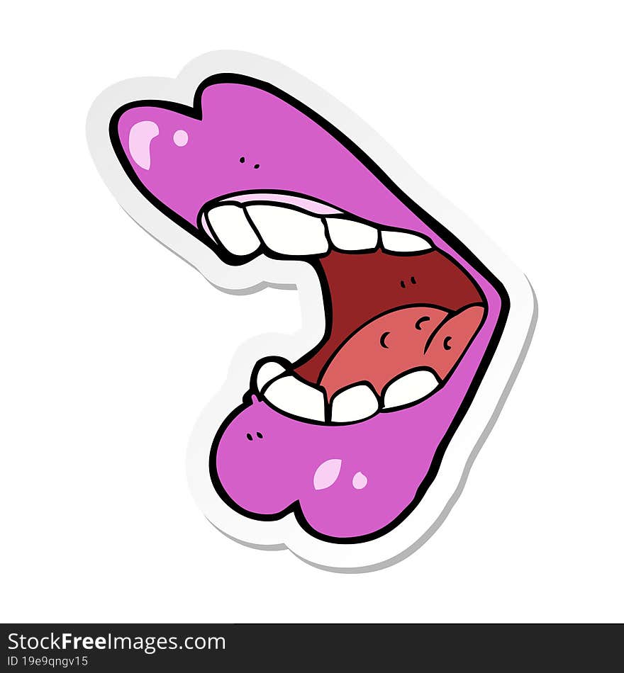 Sticker Of A Cartoon Halloween Mouth