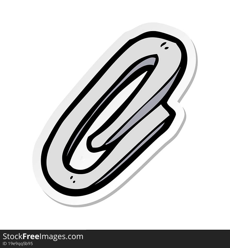 sticker of a cartoon paperclip