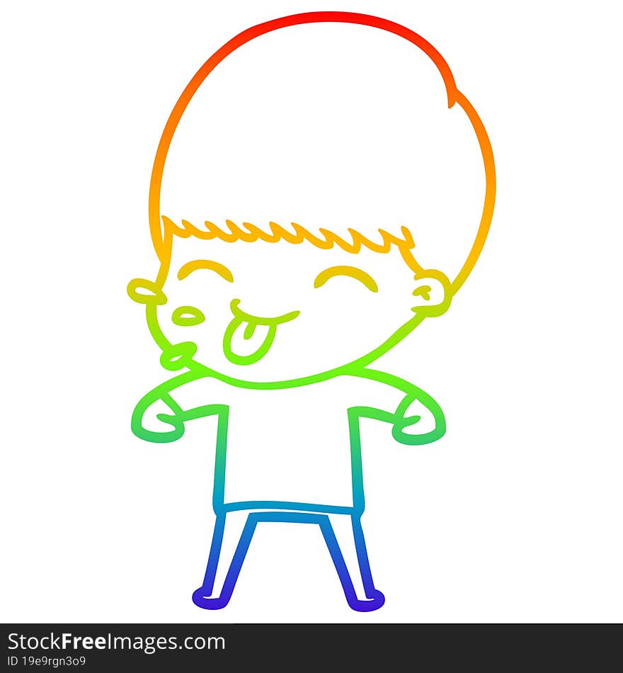 rainbow gradient line drawing cartoon rude man