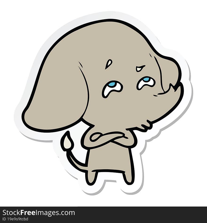 sticker of a cartoon elephant remembering