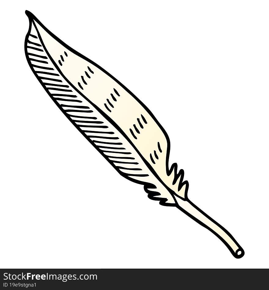 vector gradient illustration cartoon feather