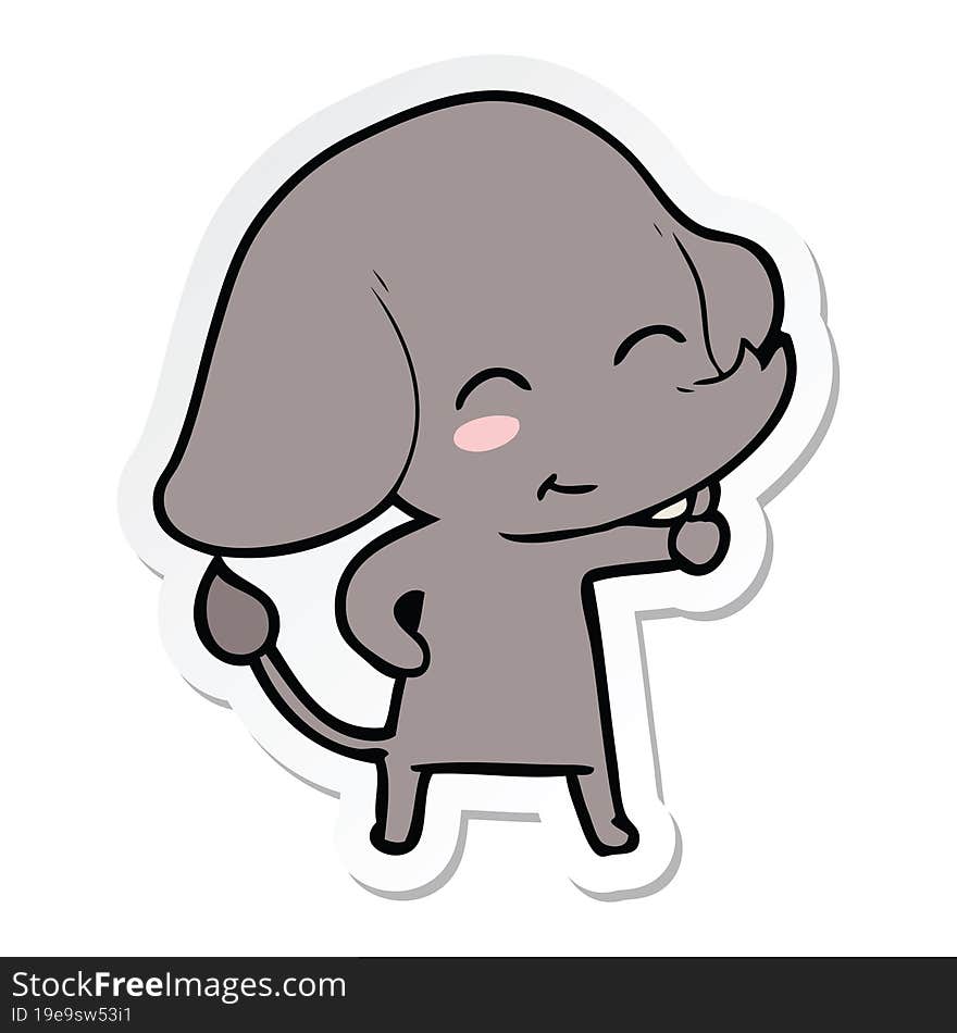 sticker of a cute cartoon elephant