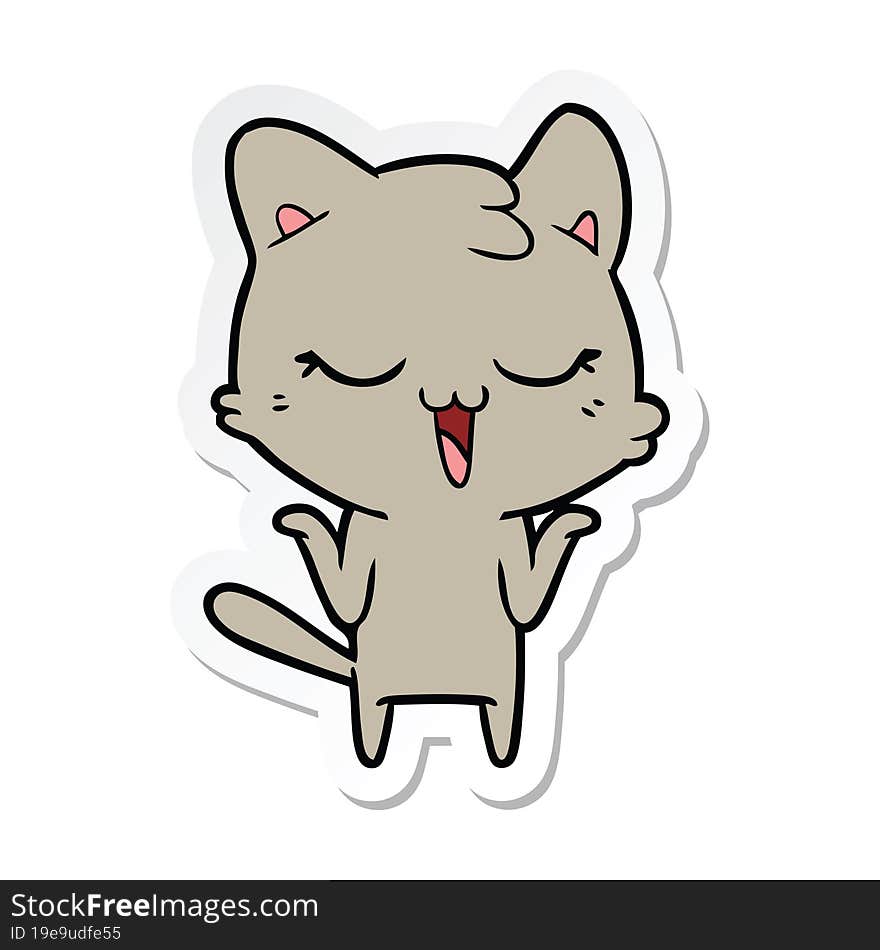 Sticker Of A Cartoon Cat