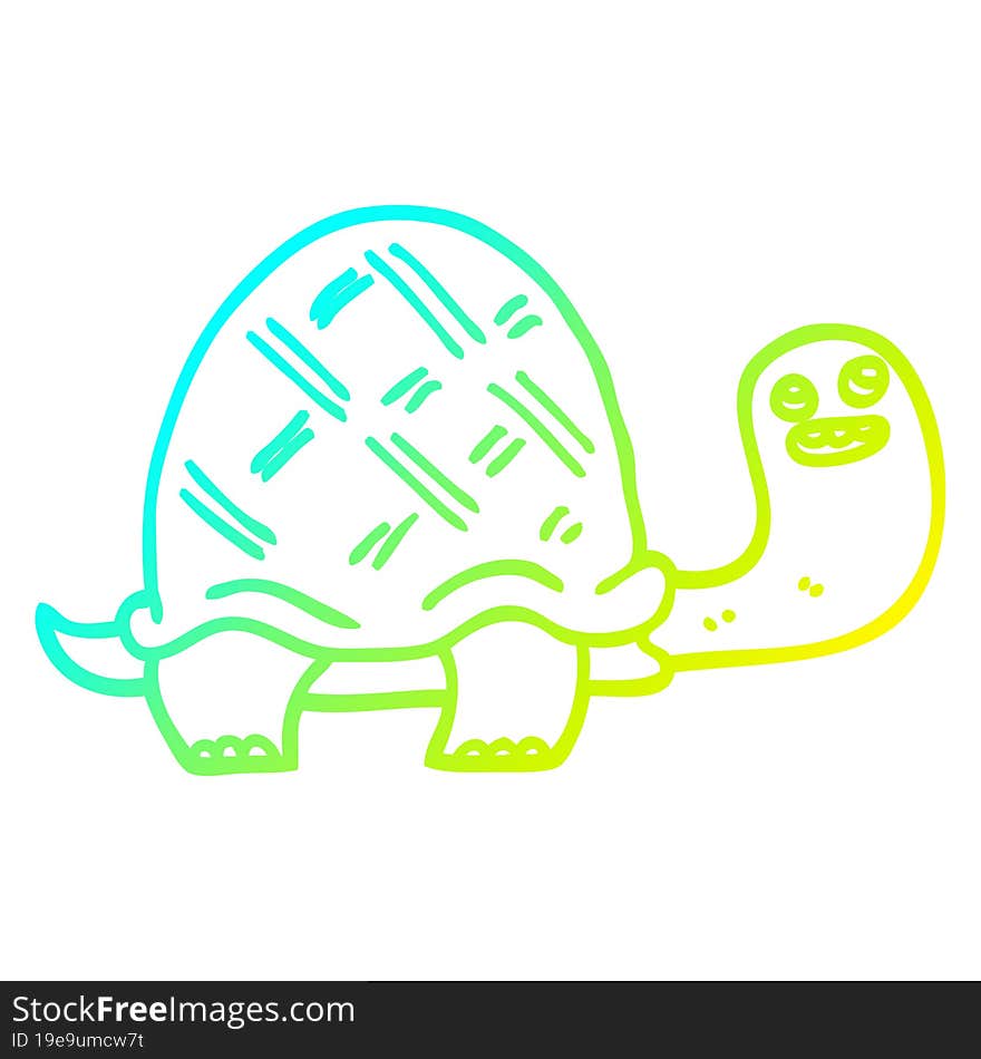 cold gradient line drawing cartoon happy turtle