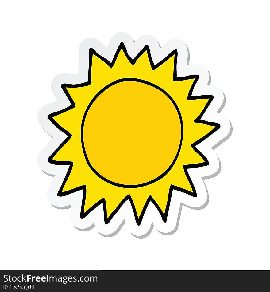 sticker of a cartoon sun