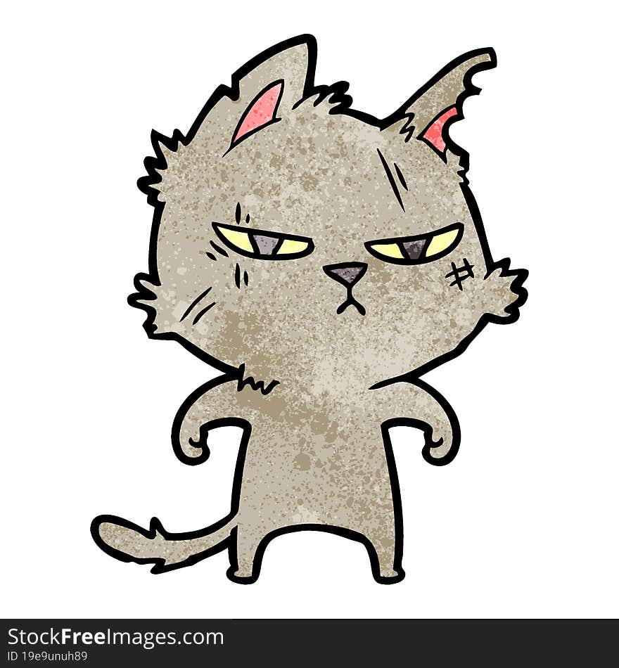 tough cartoon cat. tough cartoon cat