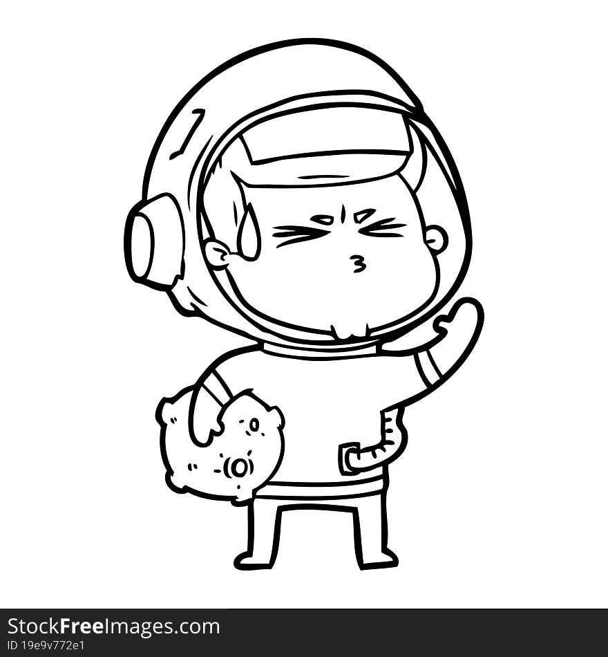 cartoon stressed astronaut. cartoon stressed astronaut