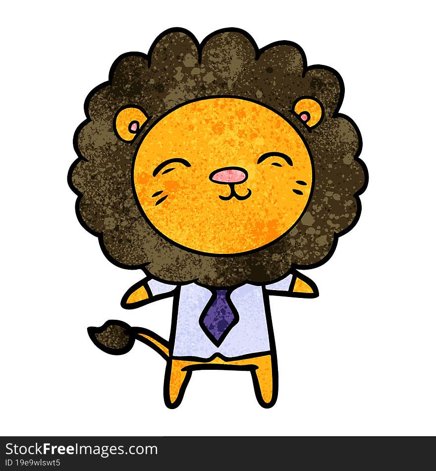 cartoon lion in business clothes. cartoon lion in business clothes