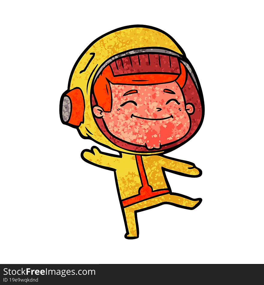 happy cartoon astronaut. happy cartoon astronaut