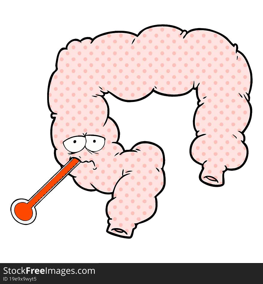 cartoon unhealthy colon. cartoon unhealthy colon