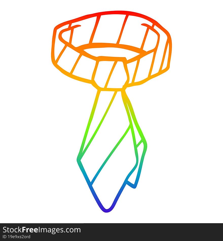 rainbow gradient line drawing cartoon work tie