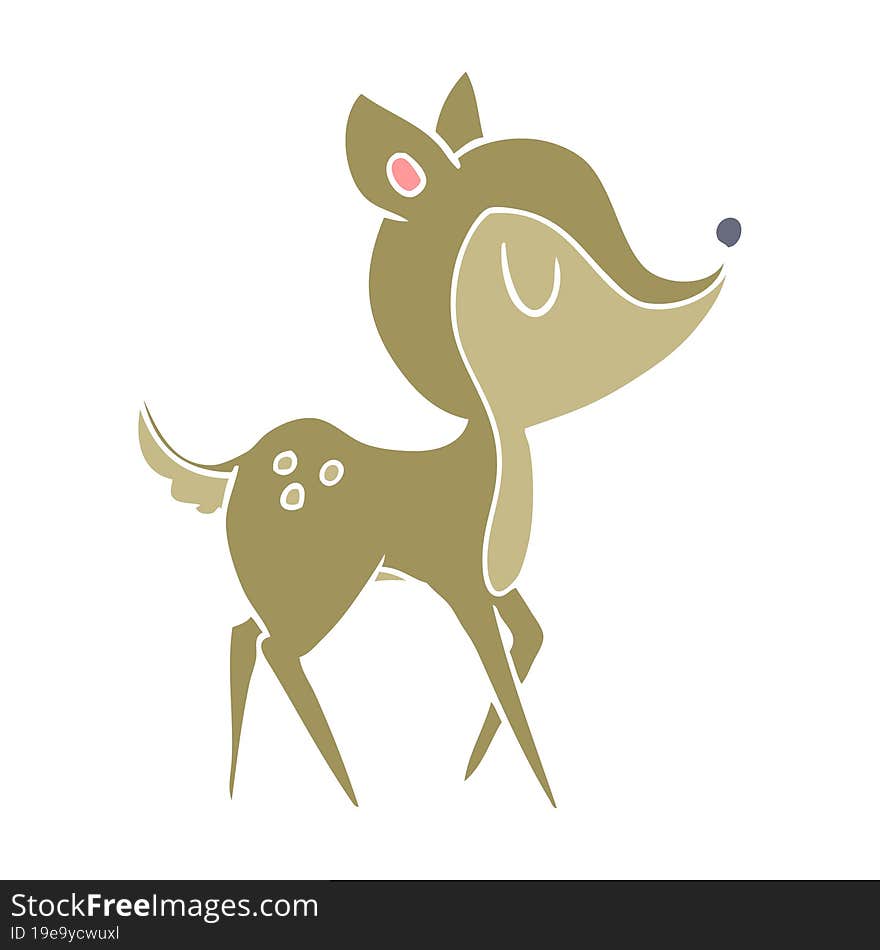 flat color style cartoon cute deer