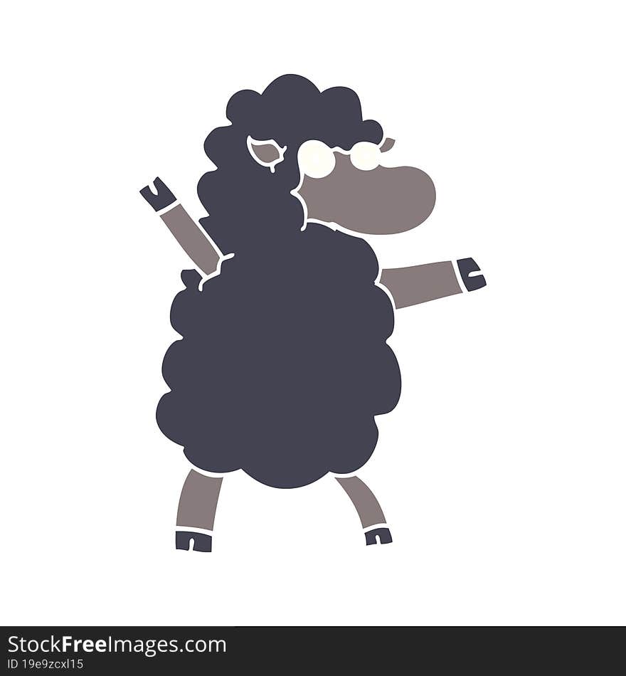 cartoon doodle black sheep