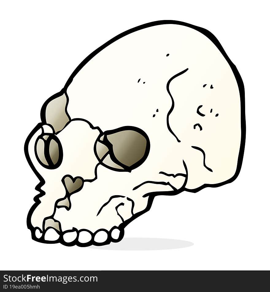 cartoon spooky skull