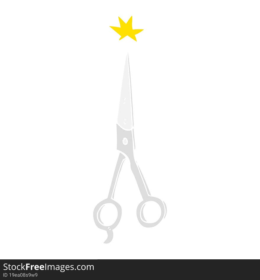 flat color illustration of barber scissors. flat color illustration of barber scissors