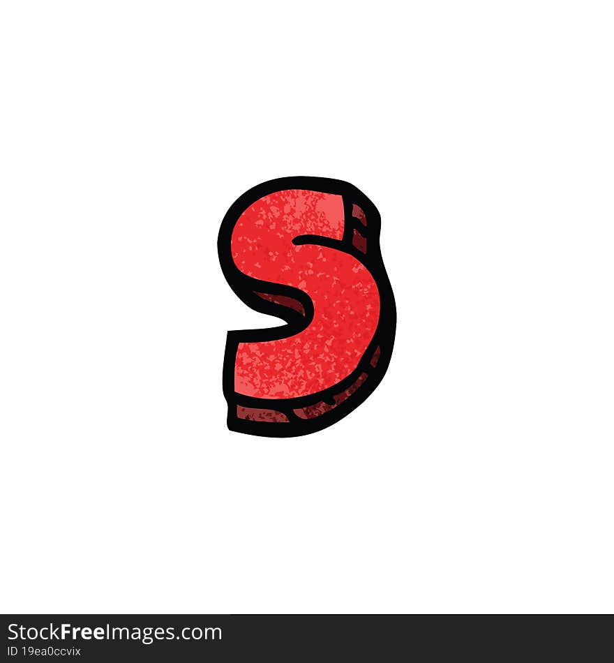 Cartoon Doodle Letter S