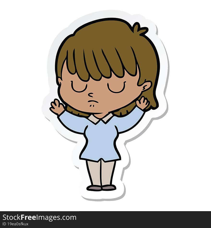 sticker of a cartoon woman