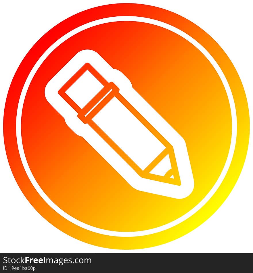 simple pencil icon with warm gradient finish. simple pencil icon with warm gradient finish