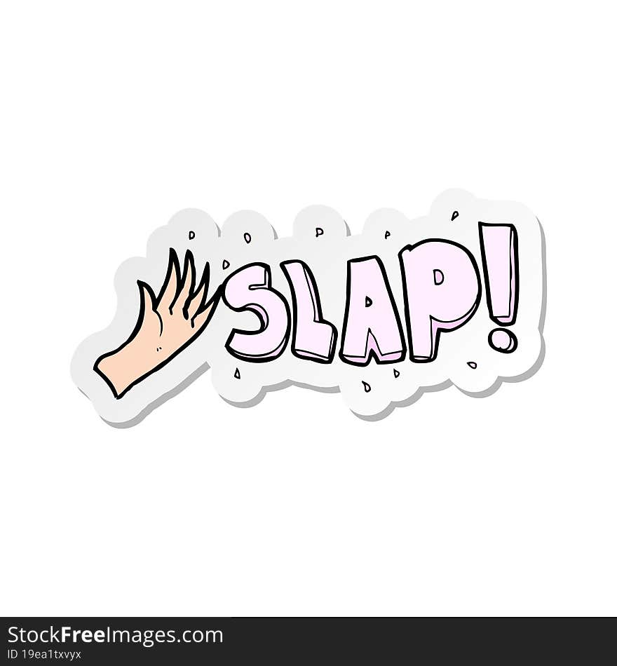 sticker of a cartoon slap