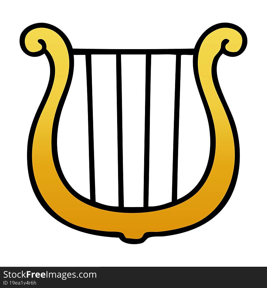 Gradient Shaded Cartoon Golden Harp