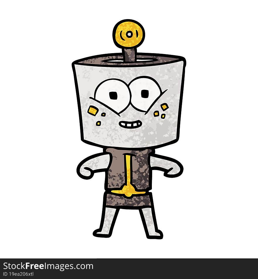 happy cartoon robot. happy cartoon robot