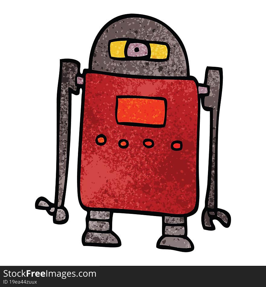 cartoon doodle robot