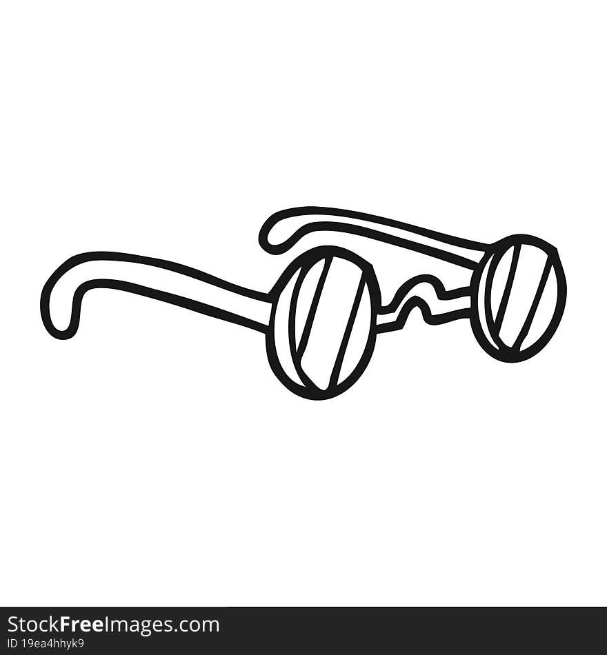 black and white cartoon spectacles