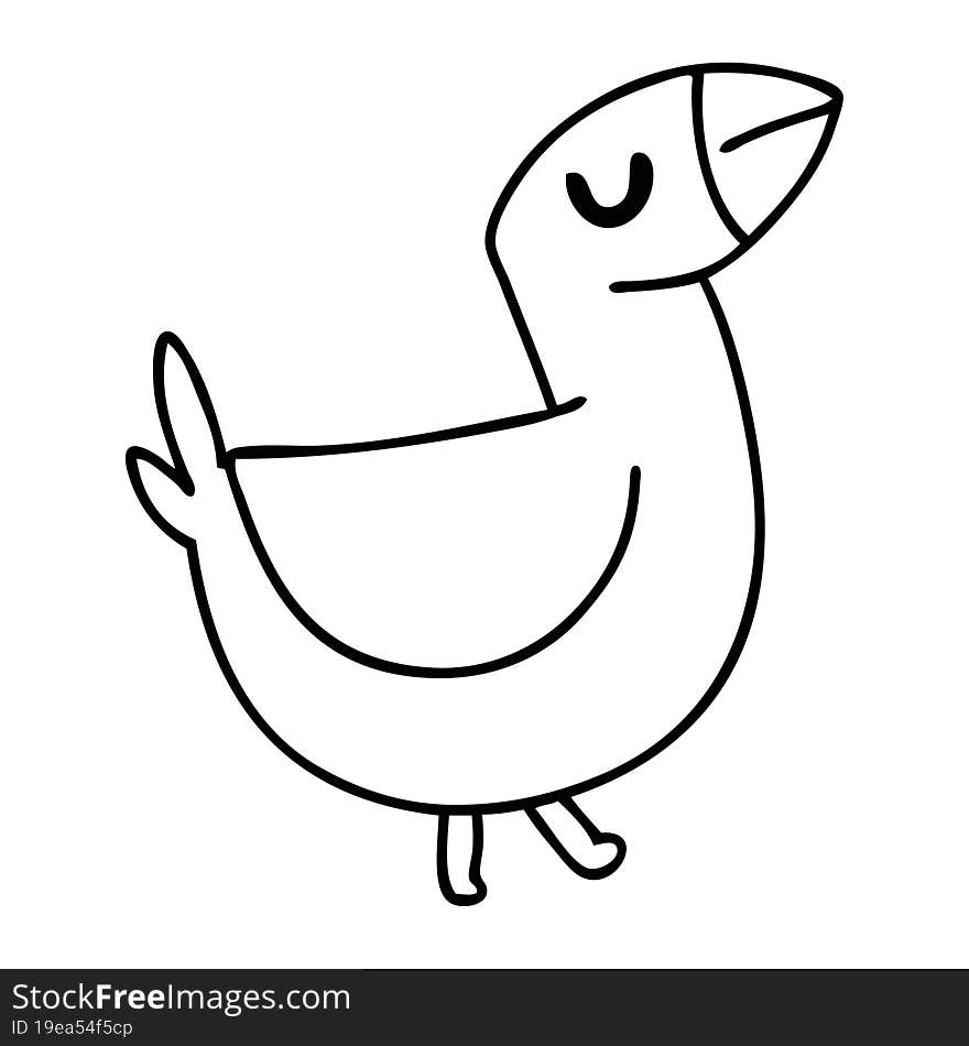 line doodle of a farmyard bird