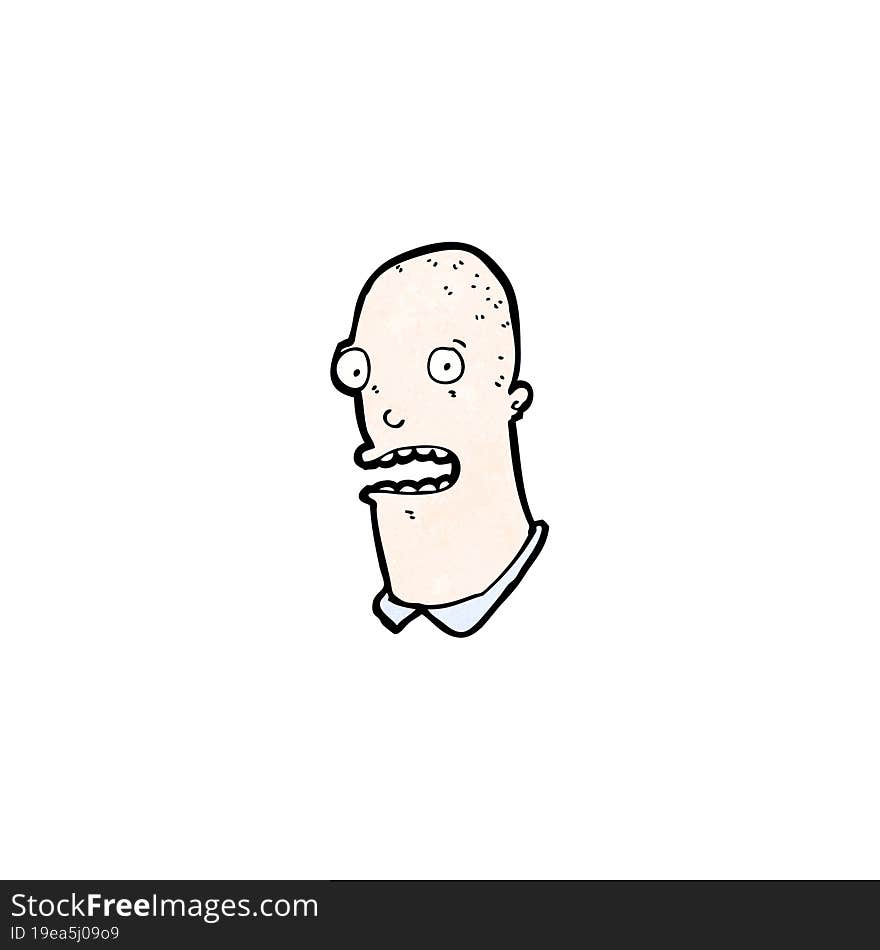 Cartoon Stresssed Bald Man